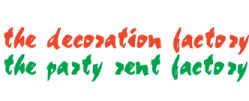 The decoration factory en The party rent factory logo