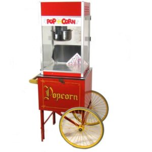 Popcornmachine met kar vast