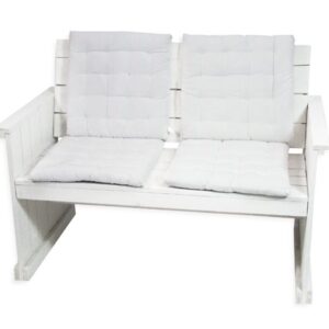 Bank steigerhout wit met rugleuning 2-zits