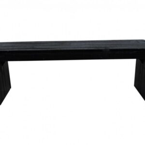 Bank steigerhout zwart zonder rugleuning 3-zits