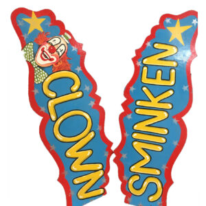 Clown schminkbord voor op een kraam