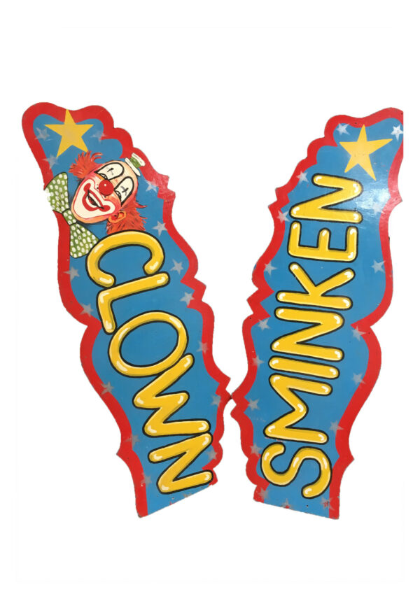 Clown schminkbord voor op een kraam