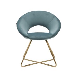 Fauteuil Abby Velours - Turquoise