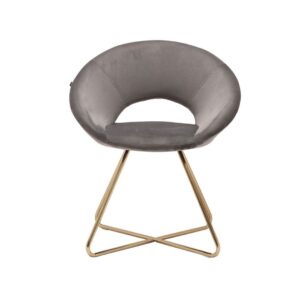 Fauteuil Abby Velours - Zilvergrijs