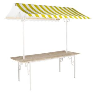 Franse marktkraam geel/wit