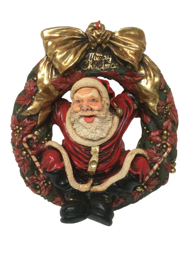 Kerstkrans met kerstman