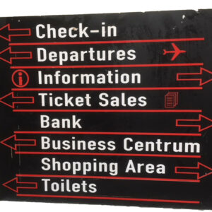 Schiphol bord zwart