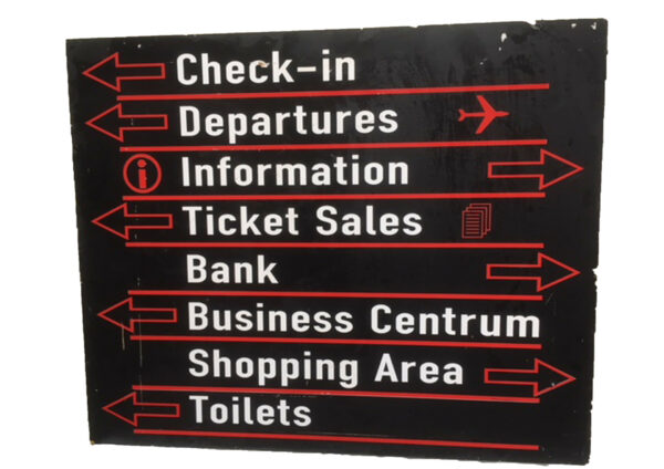 Schiphol bord zwart