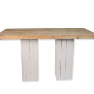 Statafel steigerhout mixed 180x80cm - Wit blad