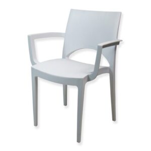 Stoel June wit met armleuning