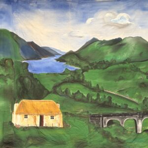 Decordoek Berglandschap met aquaduct