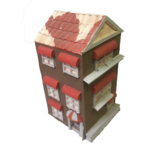 Kersthuisje papiermaché groot
