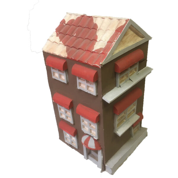 Kersthuisje papiermaché groot