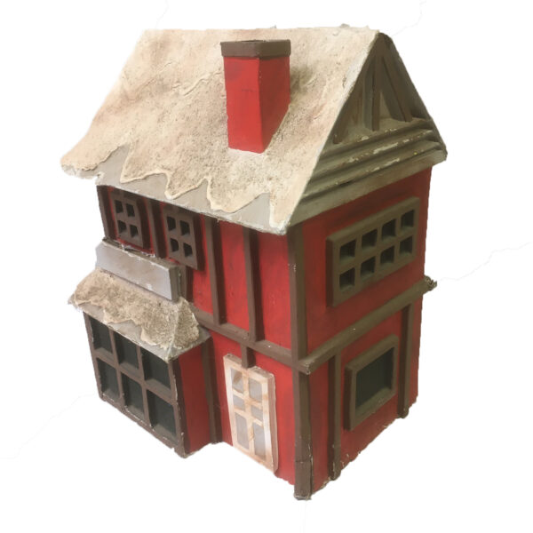 Kersthuisje papiermaché klein