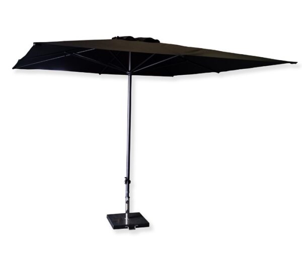 Parasol incl. voet 3x3m – Zwart