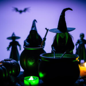Halloween staande heks met geluid