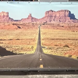 Bouwhek met doek Route 66